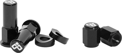 Rim Lock Nut & Valve Cap Kit Black