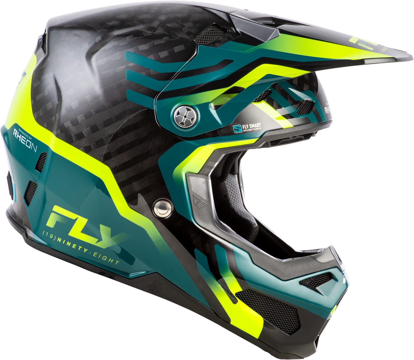 Formula S Carbon Byte Helmet Black Carbon/Teal/Lime Xs