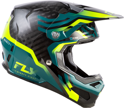 Formula S Carbon Byte Helmet Black Carbon/Teal/Lime Lg