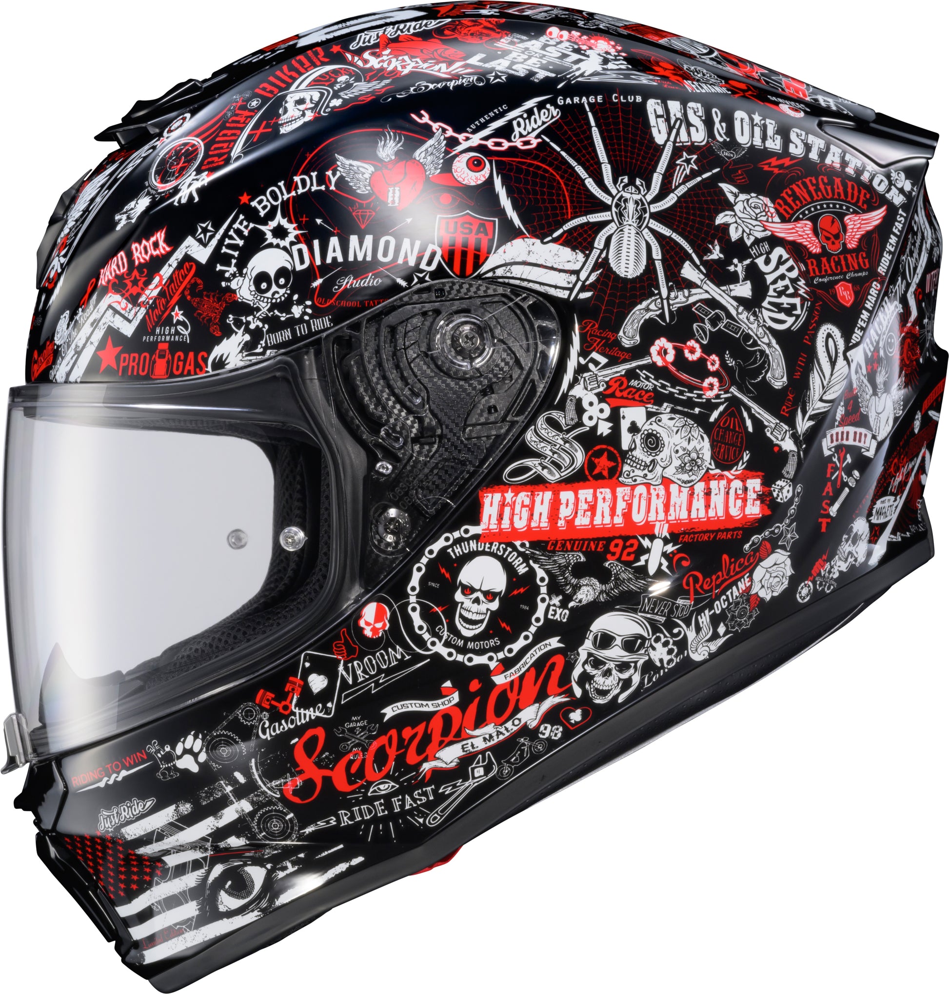 Exo R330 Full Face Helmet Shake 2 Red Lg