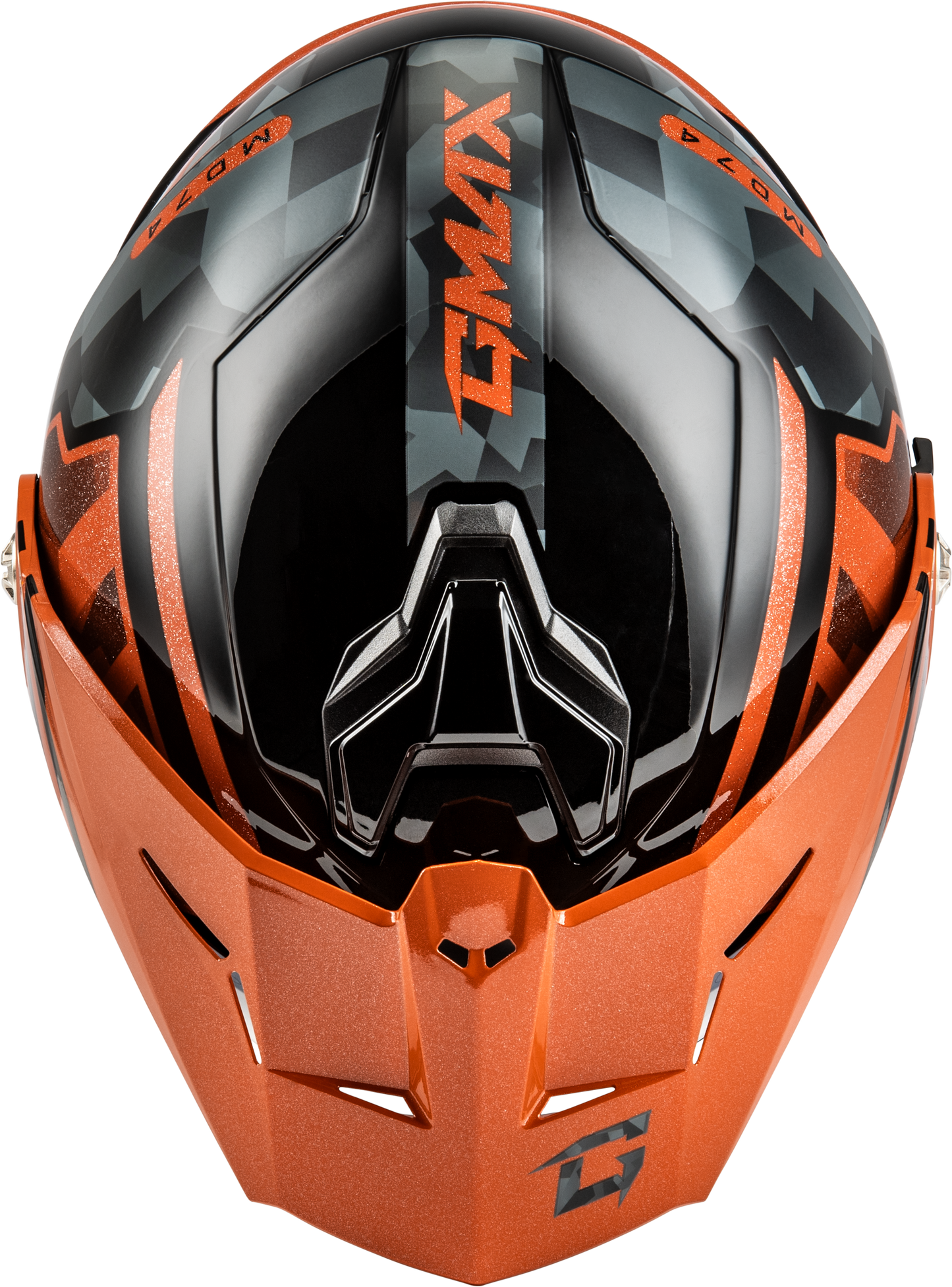 Md 74 Striker Modular Helmet W Smk Shield Blk/Gry/Or Mtlc Md