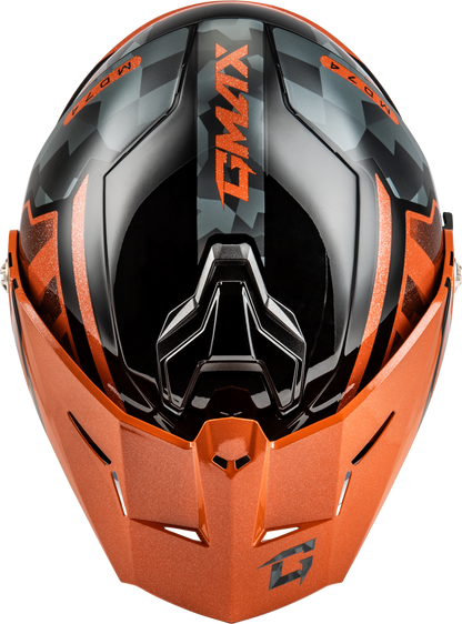 Md 74 Striker Modular Helmet W Smk Shield Blk/Gry/Or Mtlc 3x