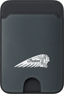 Indian Card Wallet W/Headdress Gray W/Logo