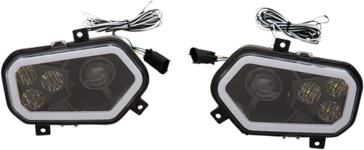 MOOSE OFFROAD LED Headlight - Black - Polaris 100-3373-PU