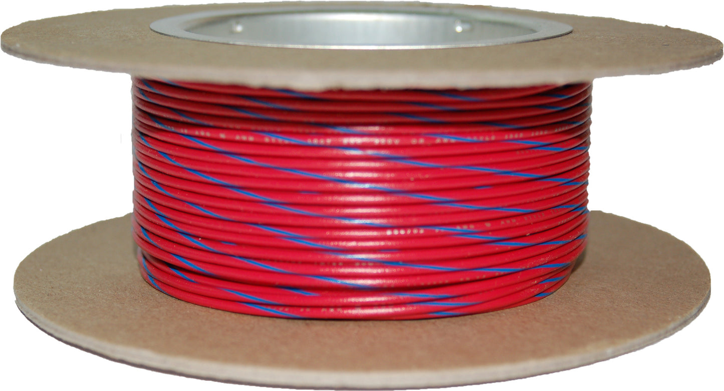 #18 Gauge Red/Blue Stripe 100' Spool Of Primary Wire