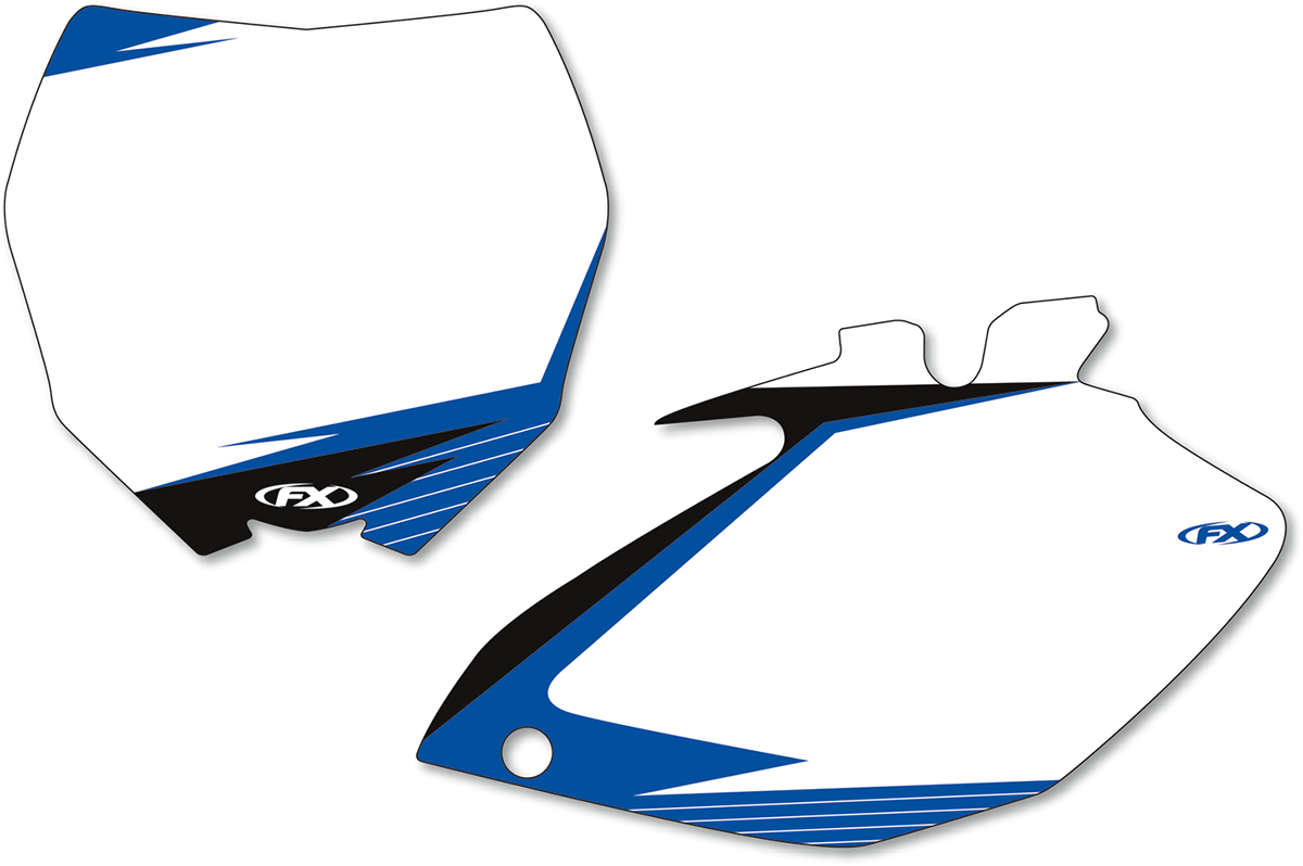 FACTORY EFFEX Graphic Number Plates - White/Blue - YZ 12-64222