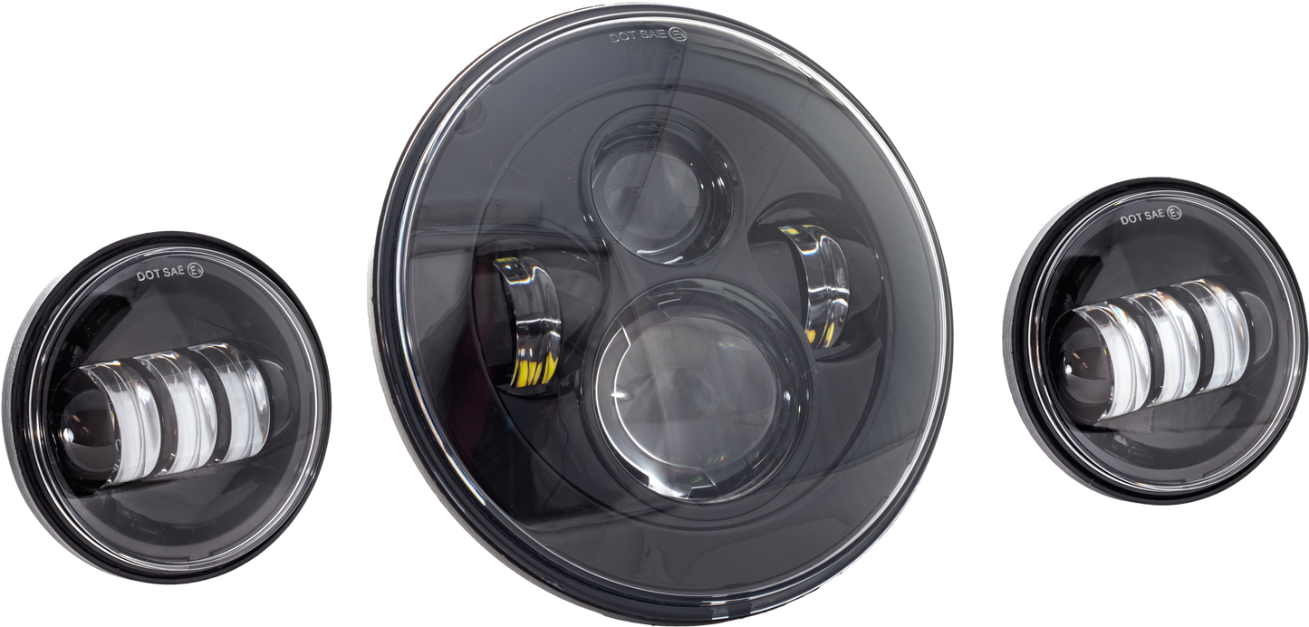 7" Led Hdlgt Pass Lamp Kit Blk W/ Mnt Adapter