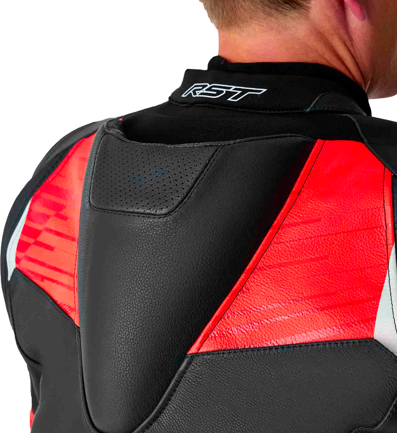 Tractech Evo D3o Jacket Blk/Flo Red Leather 2x