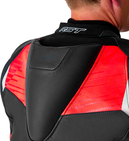 Tractech Evo D3o Jacket Blk/Flo Red Leather Md