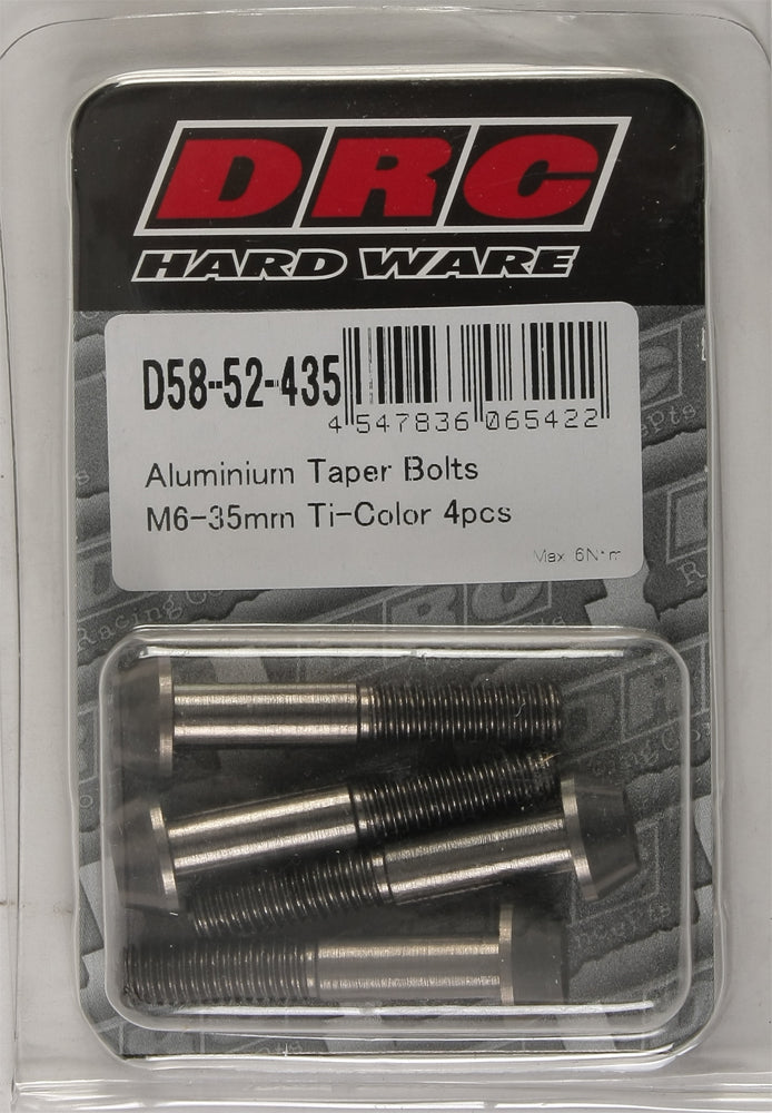 Aluminum Taper Bolts Titanium M6x35mm 4/Pk
