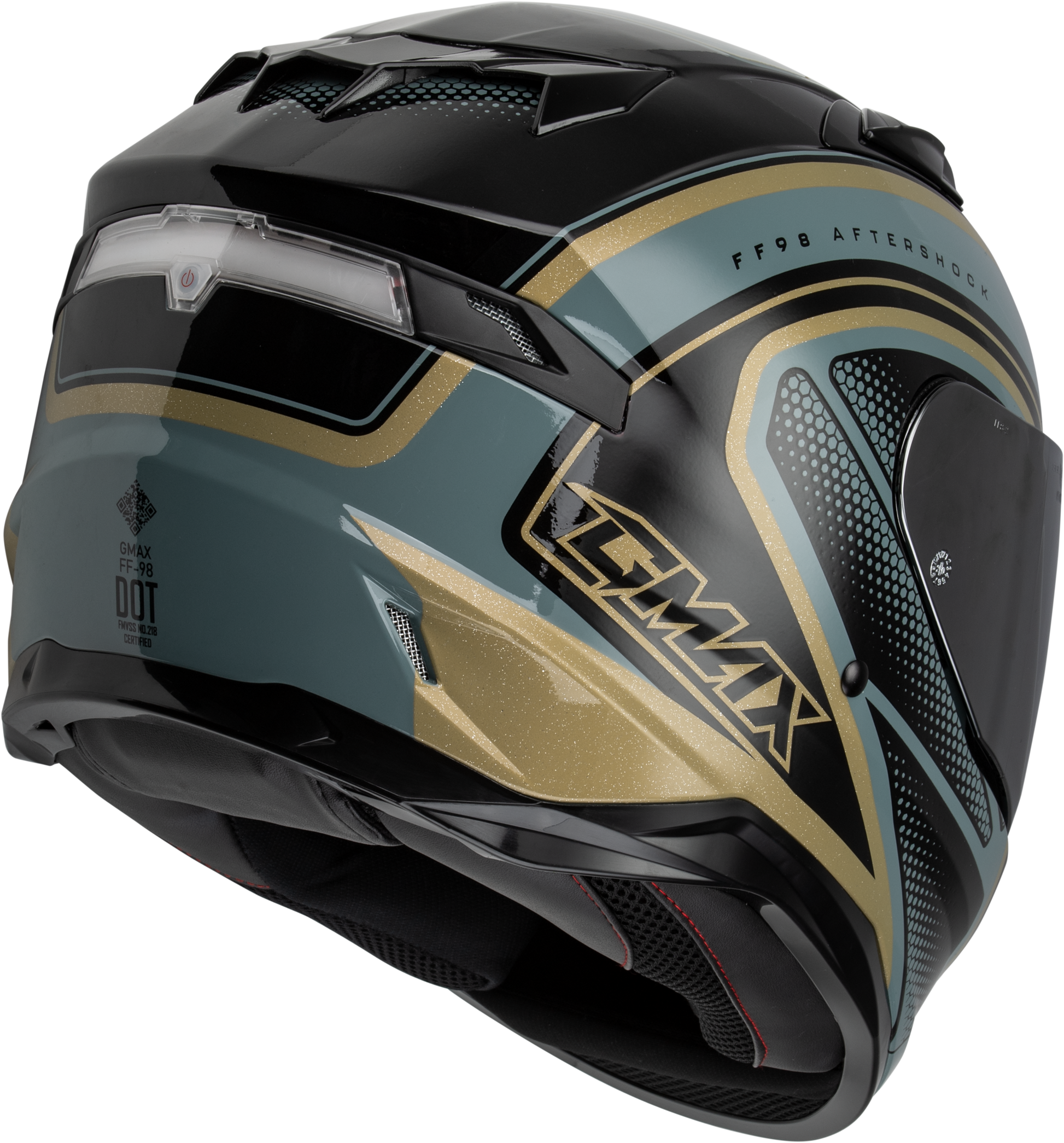 Ff 98 Aftershock Helmet Grey/Metallic Gold Xl
