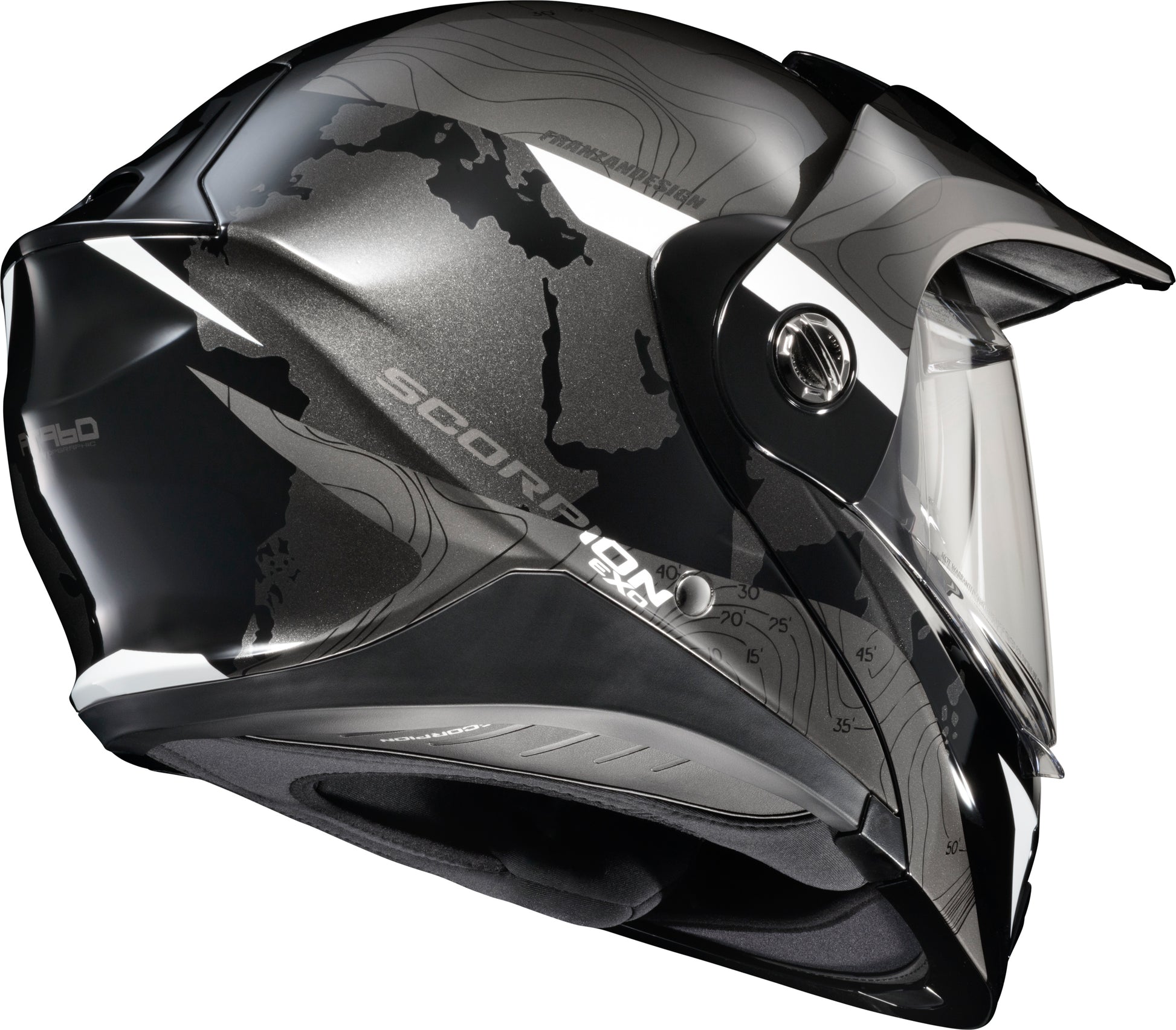 Exo At960 Modular Helmet Topographic Black/White Xl