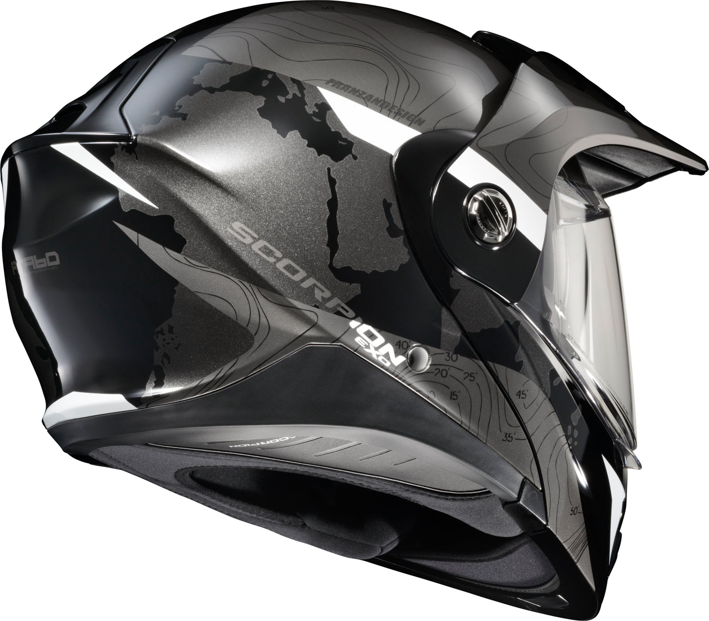 Exo At960 Modular Helmet Topographic Black/White Sm