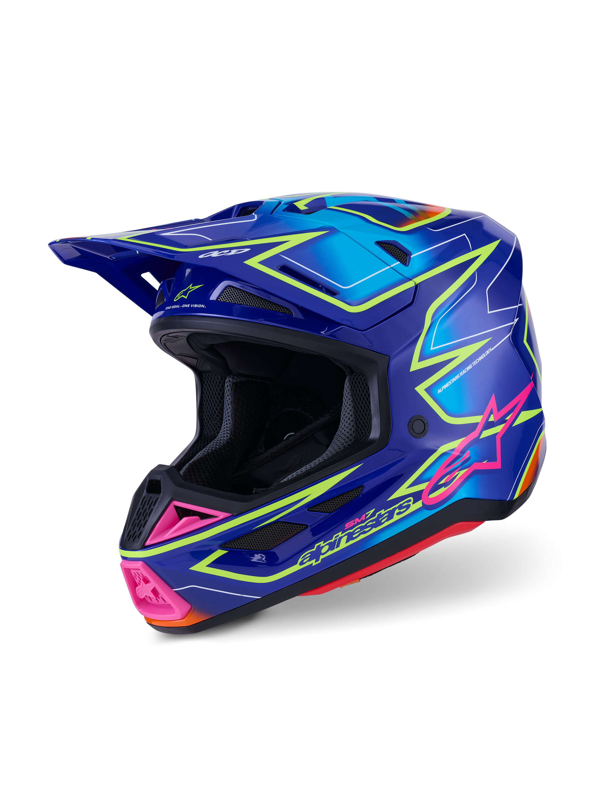 Sm7 Cast Helmet Blue/Pnk/Ylw Fluo Glossy Xl