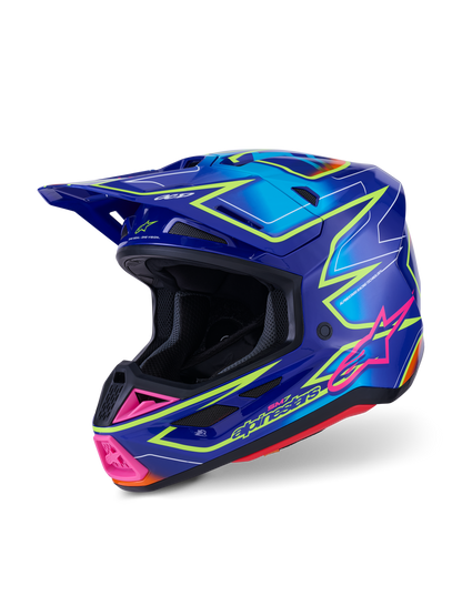 Sm7 Cast Helmet Blue/Pnk/Ylw Fluo Glossy Md