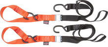 Tie Down Cam S Hook Soft Tye 1.5"X6' Black/Orange Pair