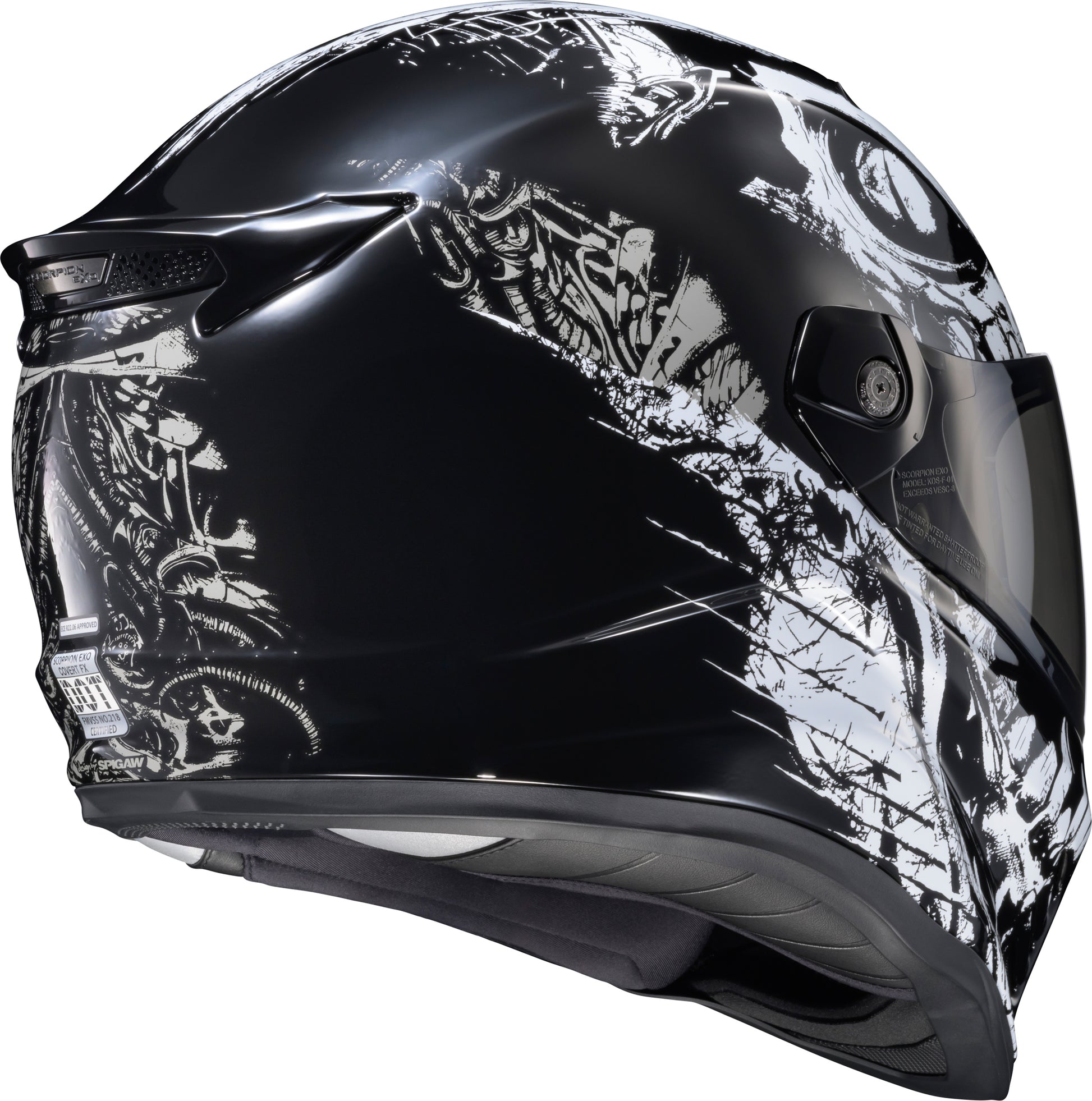 Covert Fx Full Face Helmet Caiman Gloss Black Md