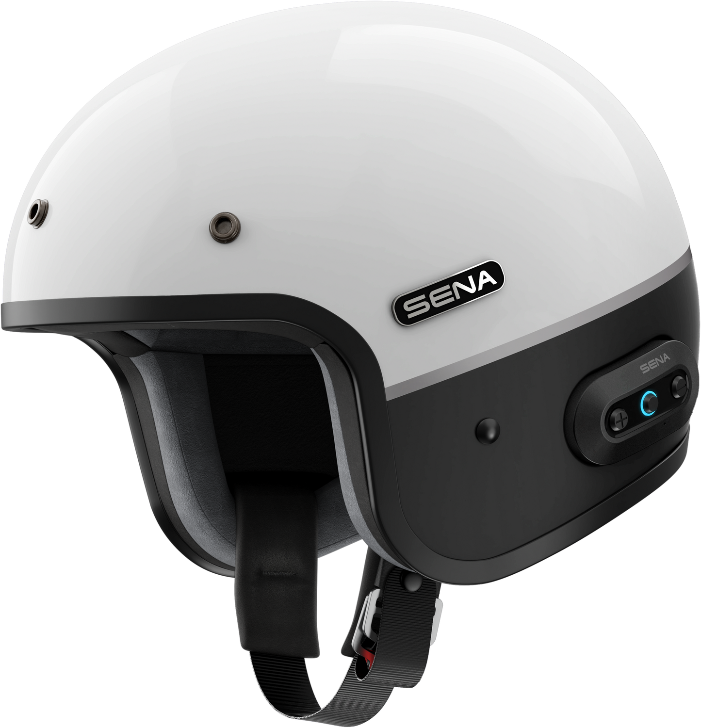Surge Open Face Helmet W/Mesh Glossy White/Matte Black Lg