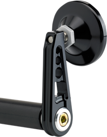 JOKER MACHINE Mirror - Bar End/Side View - Round - Black - Straight - 2-1/4" 09-312-DB