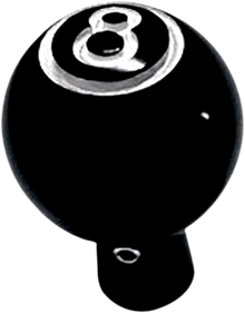JOKER MACHINE Billet Choke Cable Knob - Eight Ball - Black 02-59