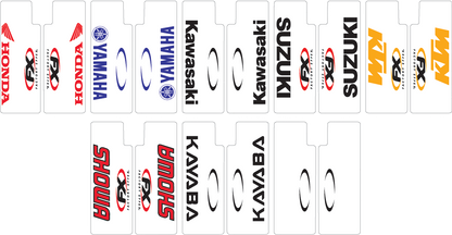 FACTORY EFFEX Fork Shield Decal - Upper - Kawasaki - Black 06-38104