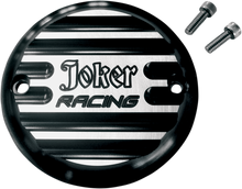 JOKER MACHINE Points Cover - Finned Joker Racing - 2 Hole - Black Anodized 02-98JFB