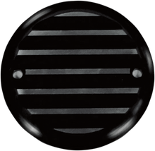 JOKER MACHINE Points Cover - Finned - 2 Hole - Black Anodized/Silver 02-98TC