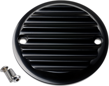JOKER MACHINE Points Cover - Finned - 2 Hole - Black Anodized 02-98-1