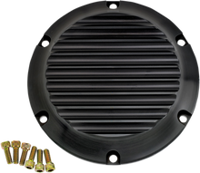 JOKER MACHINE Derby Cover - Finned - Black/Anodized - 6 Hole 10-690-1