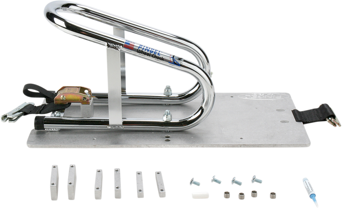 PINGEL Wheel Chock - Series E-Track - Recessed - Removable - Chrome - 3-1/2" WC35ER