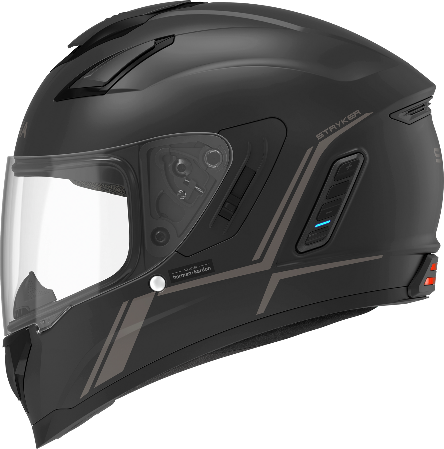 Stryker Full Face Helmet With Mesh Intercom Matte Black Lg
