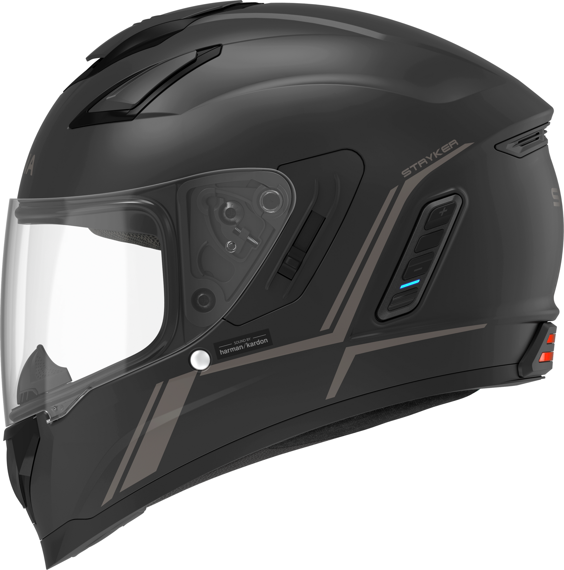 Stryker Full Face Helmet With Mesh Intercom Matte Black Md