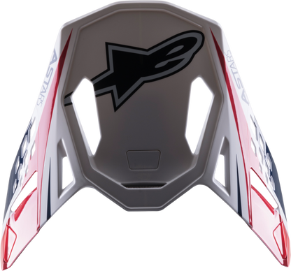 S M10 Carbon Meta2 Visor White/Red/Blue Glossy