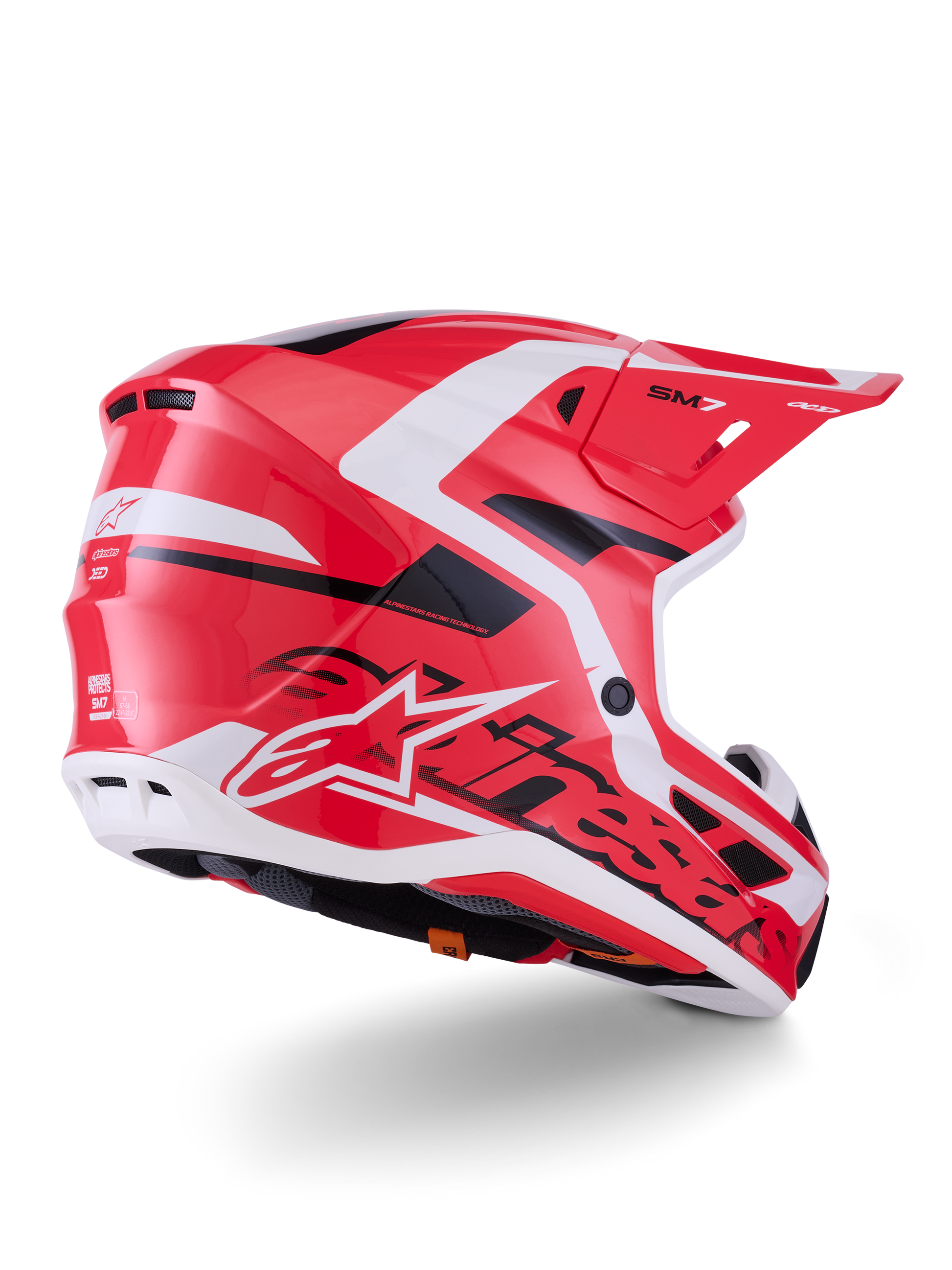 Sm7 Deed Helmet Red/Blk/Wht Glossy Lg