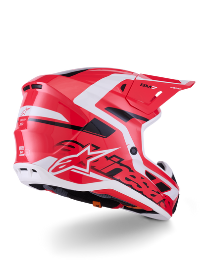 Sm7 Deed Helmet Red/Blk/Wht Glossy Lg