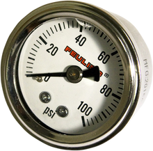 FEULING PARTS Liquid Filled Oil Pressure Gauge - 1.5" Dial - 1/8" Back Port - White Face 9042