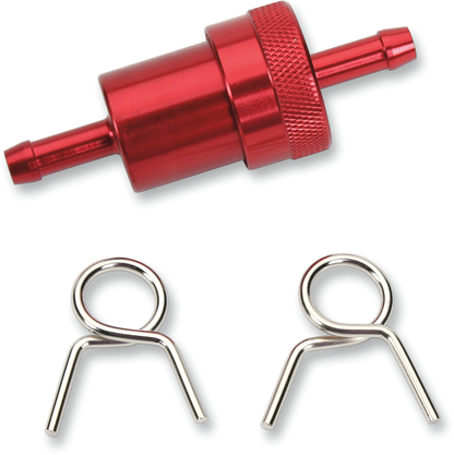EMGO Anodized Aluminum Fuel Filter - Red - 5/16" 14-34430