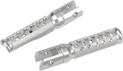 EMGO Slash-Cut Foot Pegs - Driver - Silver - Honda 50-11211A