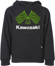 FACTORY EFFEX Youth Kawasaki Finishline Hoodie - Black - Small 23-88120