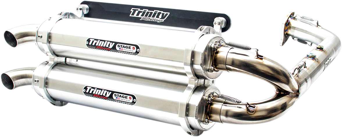 TRINITY RACING Stage 5 Dual Exhaust - Aluminum TR-4174D