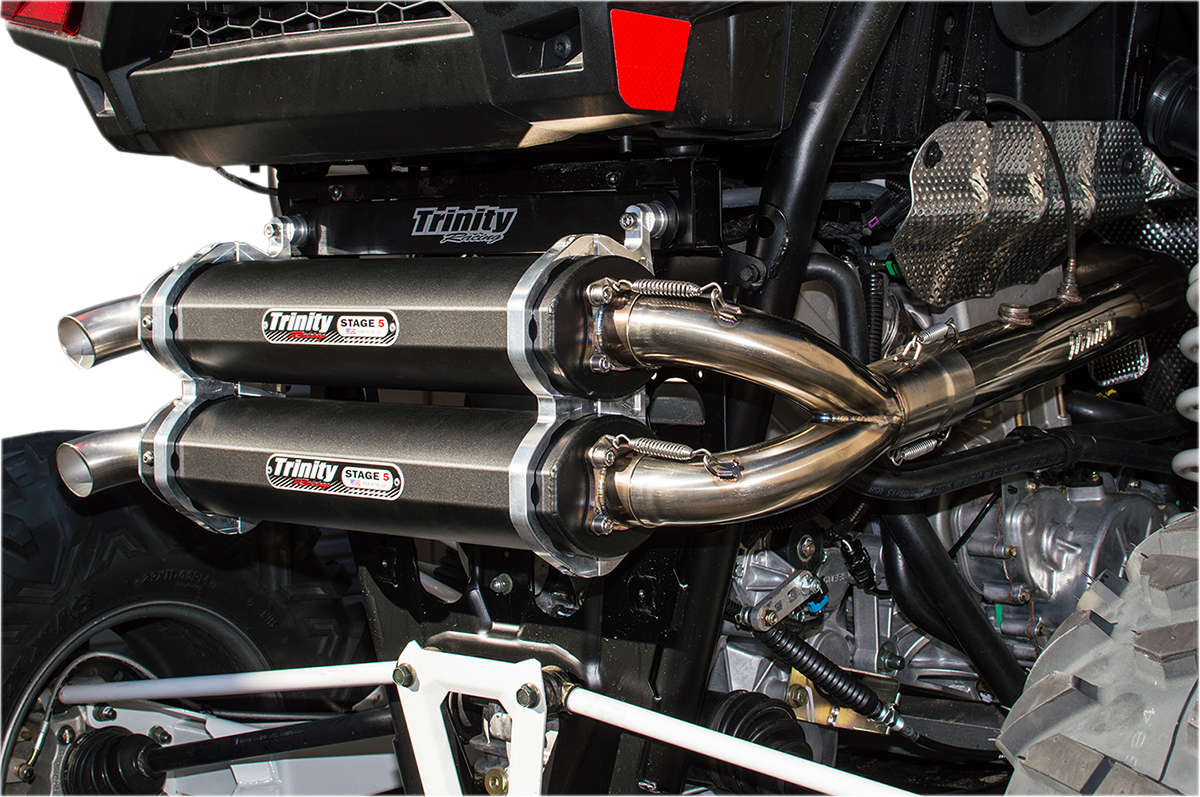 TRINITY RACING Stage 5 Dual Exhaust - Black TR-4174D-BK