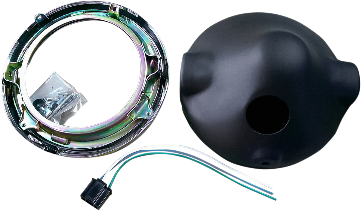 EMGO 7" Side Mount Headlamp Shell - Black 66-65010