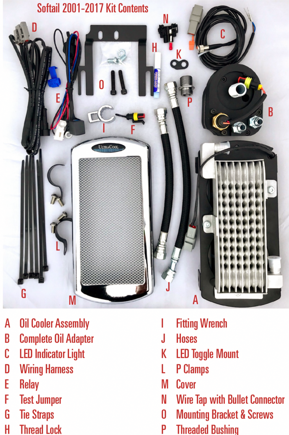 Center Frame Mount Oil Cooler Non Abs  St `01 17  Chrome