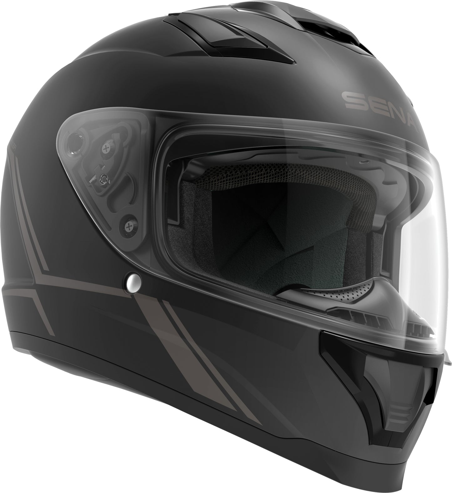 Stryker Full Face Helmet With Mesh Intercom Matte Black Sm