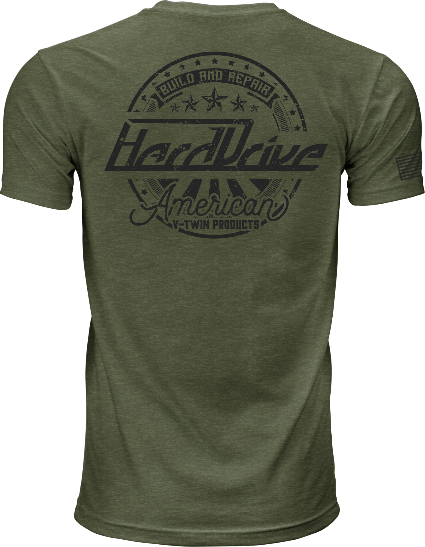 Harddrive Emblem Tee Olive Green/Black 2x