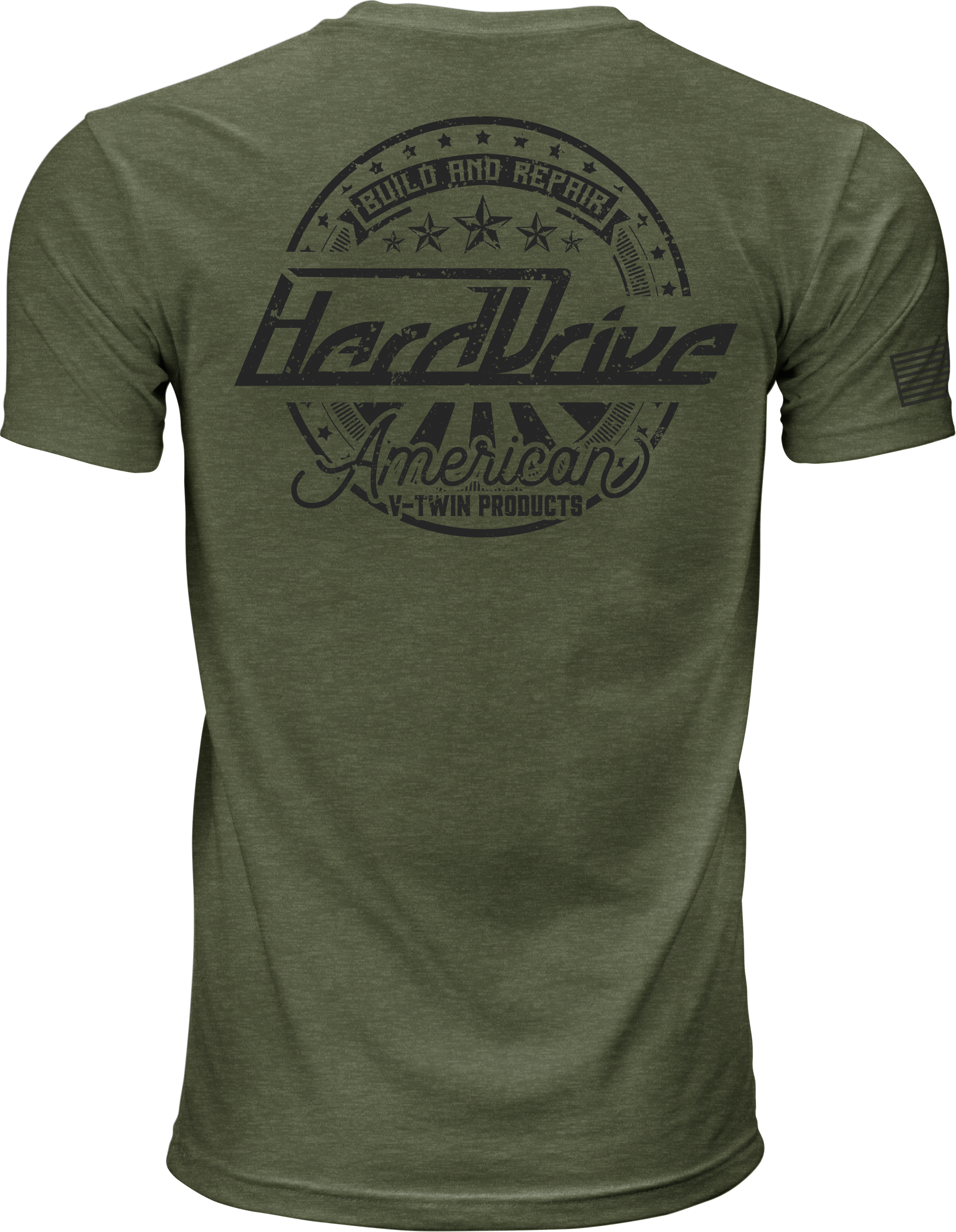 Harddrive Emblem Tee Olive Green/Black 2x