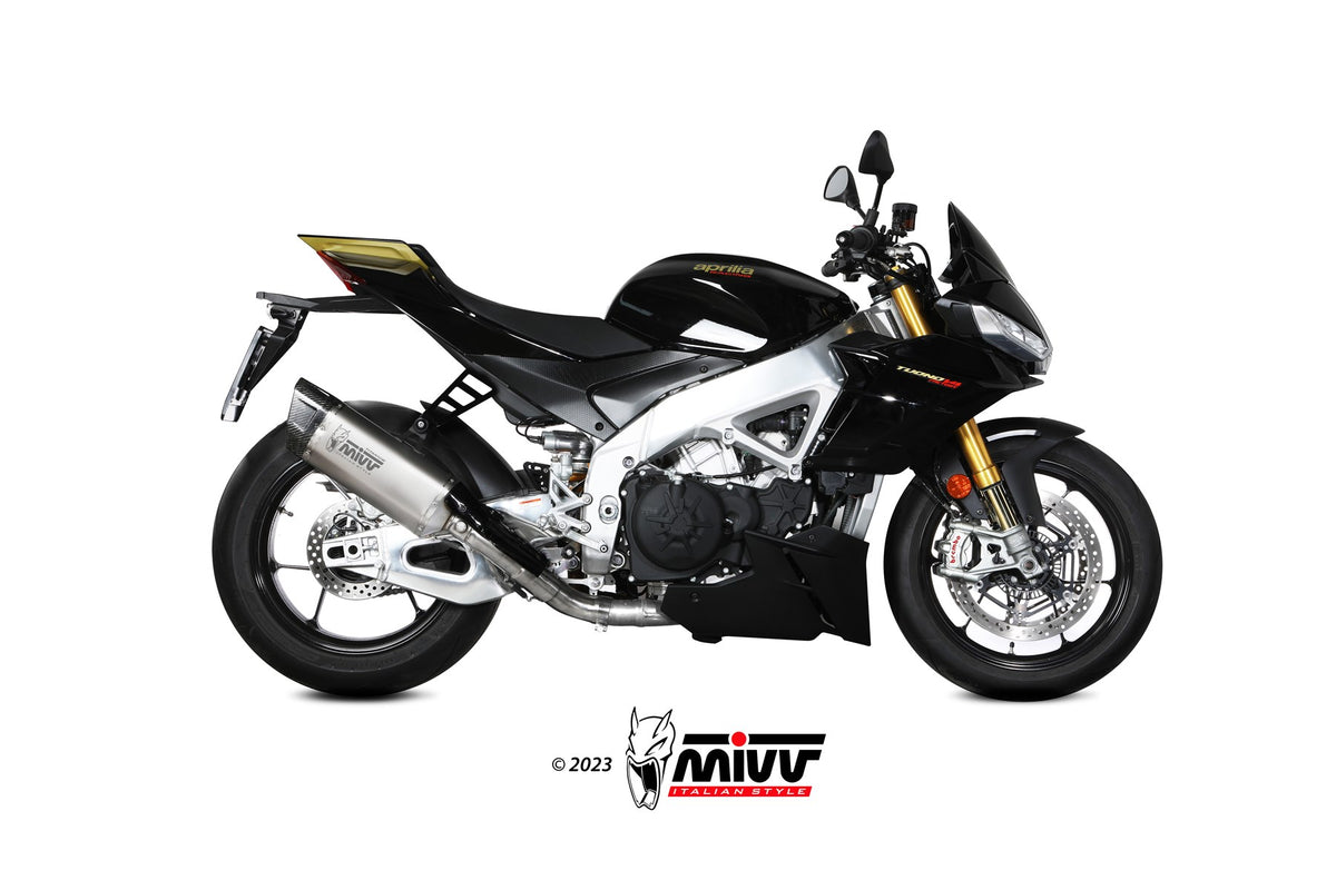 MIVV Slip-on, SR-1 Titanium, Standard Exhaust For Aprilia Tuono V4 1100 2021-2023