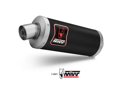 MIVV Slip-on, Dakar Black Stainless Steel, Standard Exhaust For Aprilia Tuareg 660 2022-2023