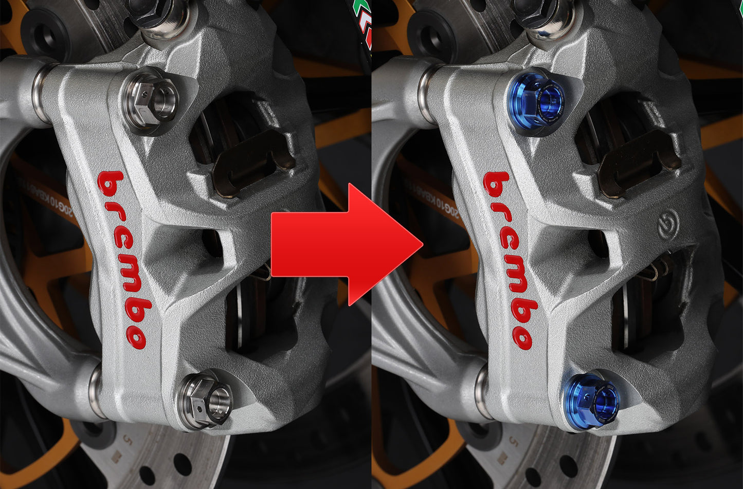 AELLA Titanium Brake Caliper Mounting Washers For Brembo Radial Calipers (Kit of 2)
