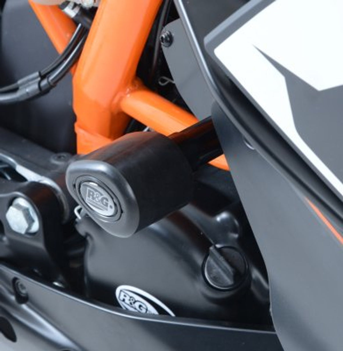 R&G Racing Aero no-cut Frame Sliders for KTM RC125 '11-'20, RC200 '14-'19, RC390 '12-21
